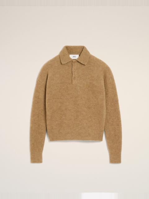 BROWN ALPACA AMI LONG SLEEVES POLO