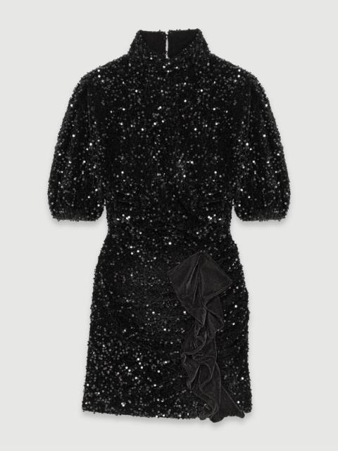Short velvet and sequinned dress