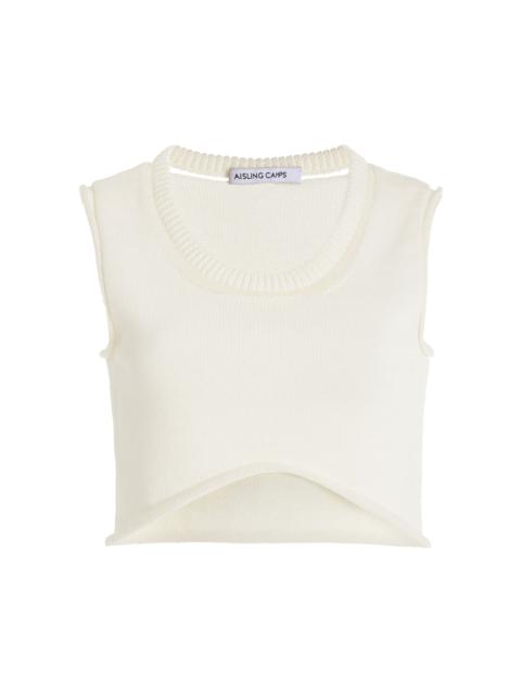 Floating-Neck Cotton Top ivory