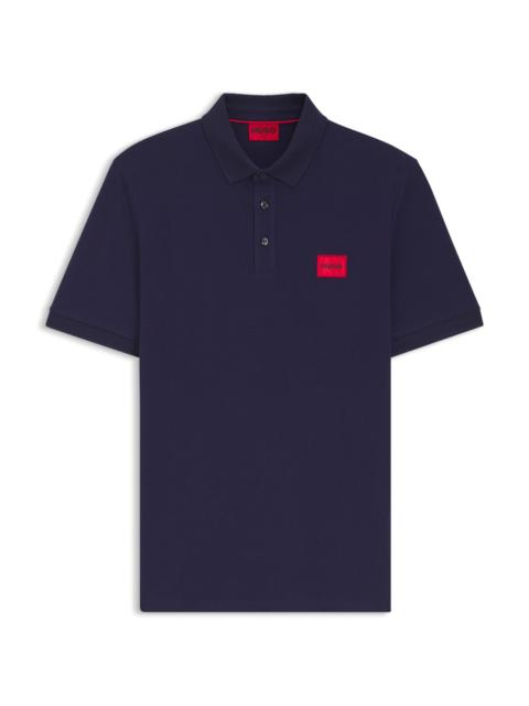 COTTON-PIQUÉ SLIM-FIT POLO SHIRT WITH LOGO LABEL