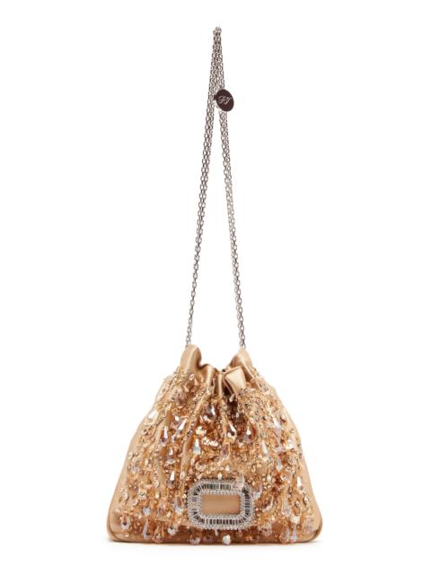 Pilgrim Chandelier Embellished Satin Mini Bag gold