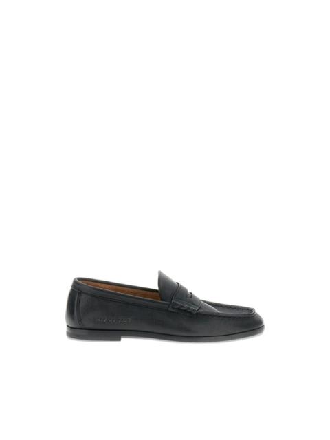 strap leather loafers