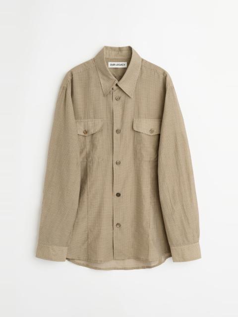 Plough Shirt Hazel Grid Cloud Cotton Silk