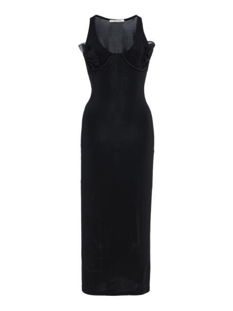 Petal-Detailed Midi Tank Dress black