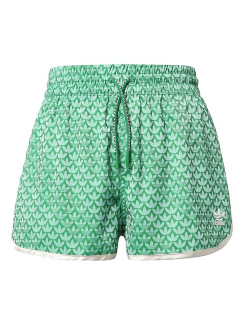 (WMNS) adidas Adicolor High Waist Monogram Short 'Green' IK7888