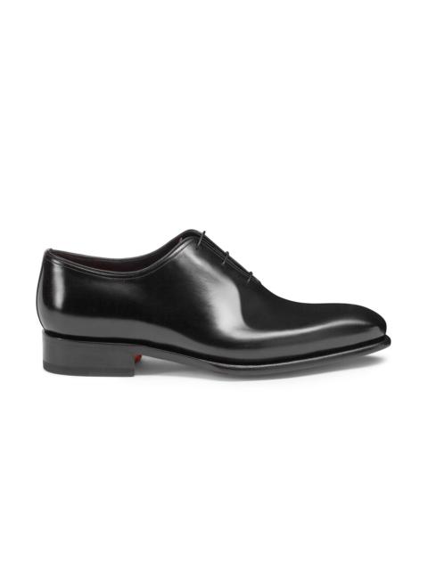 Men's polished black leather Oxford shoe