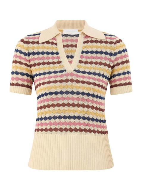 AWAKEN SCALLOP KNIT POLO