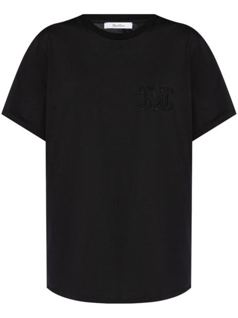 monogram-embroidered cotton T-shirt