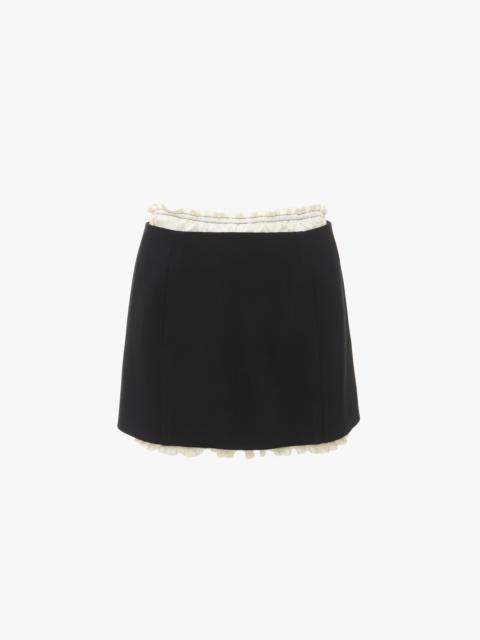 Ruched Detail Mini Skirt In Black