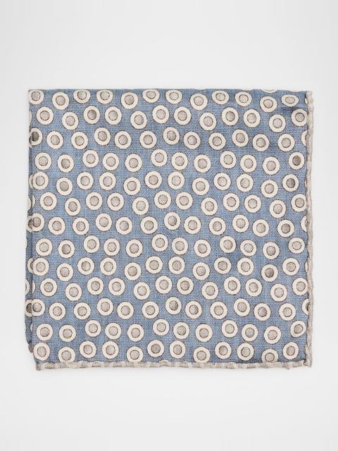Men's Geometric Circle Silk Pocket Square