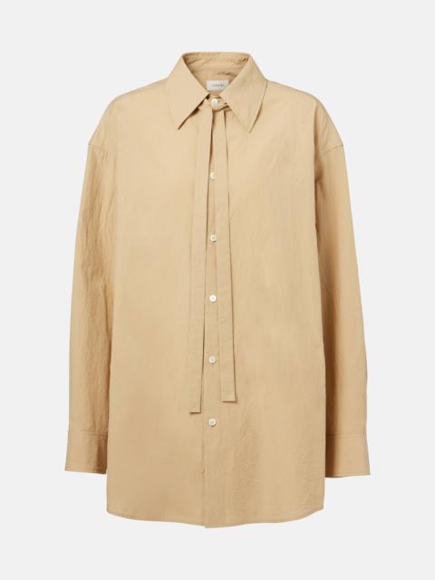 Tie-detail cotton shirt