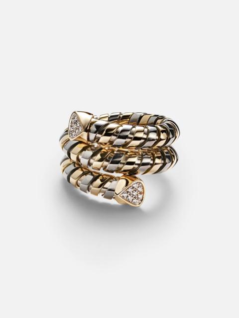 Trisola 18kt gold and titanium ring with diamonds