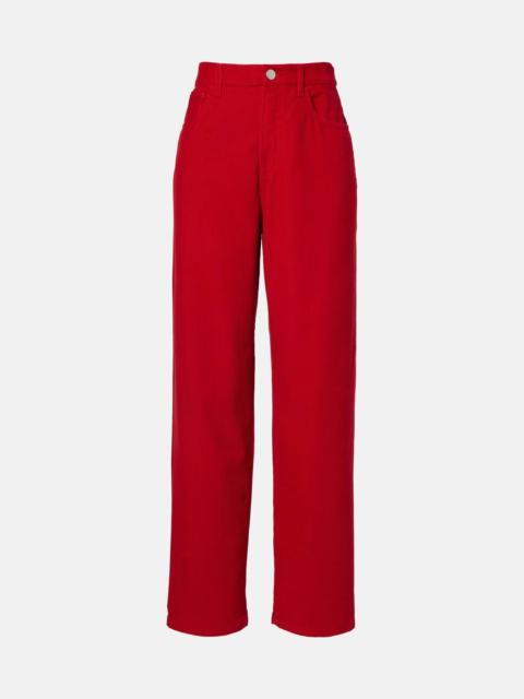 Cotton corduroy wide-leg pants