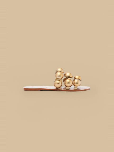 Gold Color Beads Flat Sandal