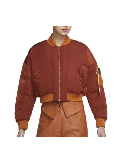(WMNS) Air Jordan Flight Jacket 'Orange Brown' CW6449-832