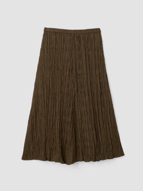 Crushed Silk Flared Skirt