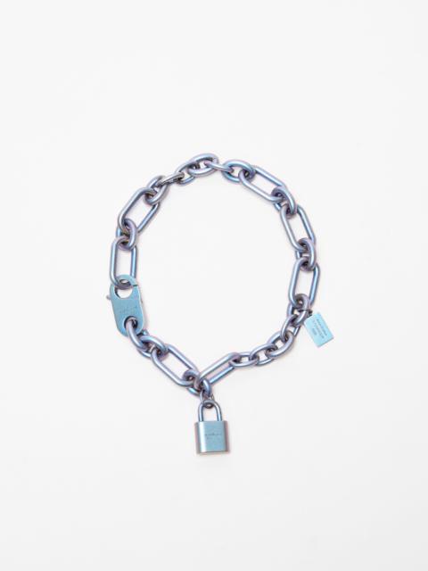 Padlock chain necklace - Silver blue