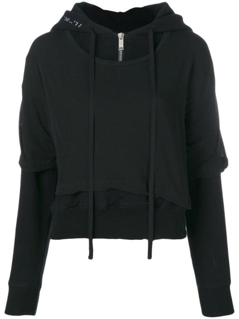 T-shirt layered hoodie