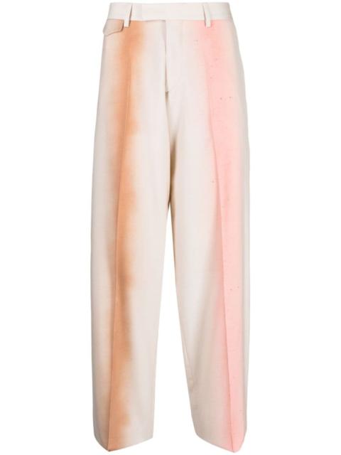 mid-rise wide-leg wool trousers