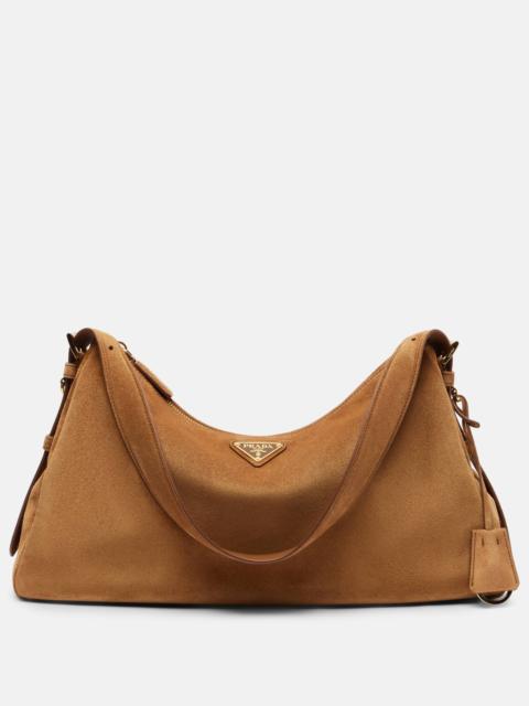 Prada Aimée Medium suede shoulder bag