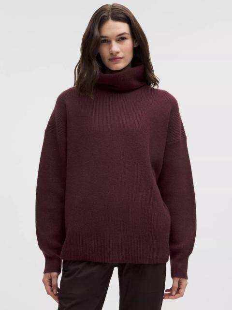 Oversized Cashmere Funnel-Neck Sweater