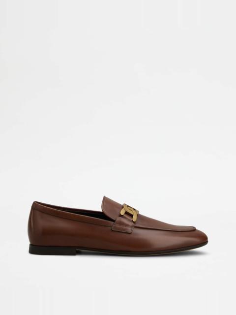 KATE LOAFERS IN LEATHER - BROWN