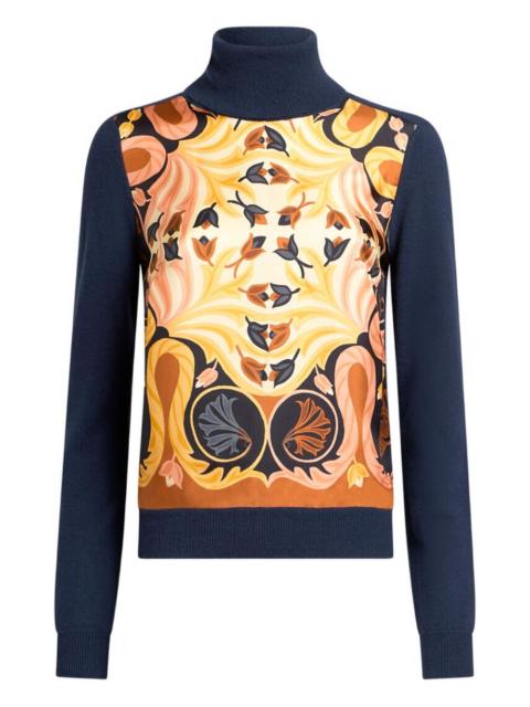 roll-neck printed sweater