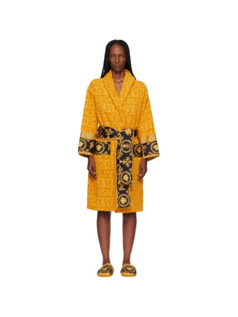 Yellow 'I Heart Baroque' Bathrobe