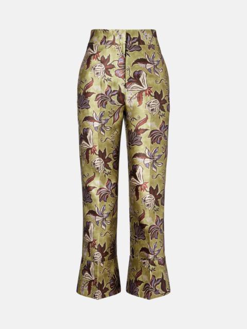 Citron floral cropped pants