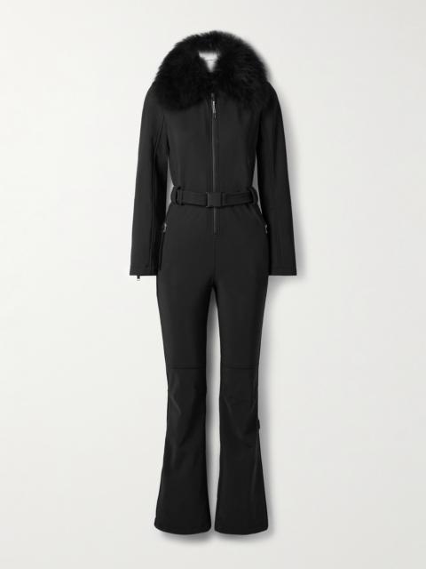 Belted Shearling-trimmed Ski Suit