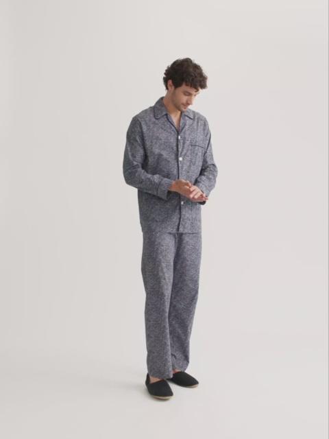 Men's Classic Fit Pajamas Cotton Batiste Navy Blue Night Sky Print