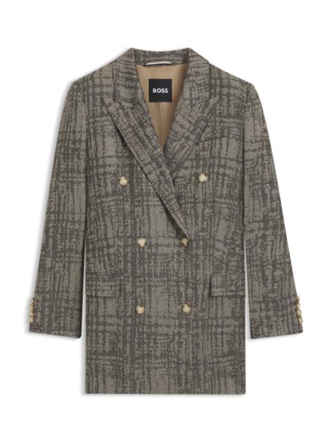 REGULAR-FIT BLAZER WITH HERRINGBONE CHECK