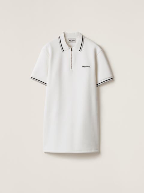 Bonded piqué and technical jersey dress