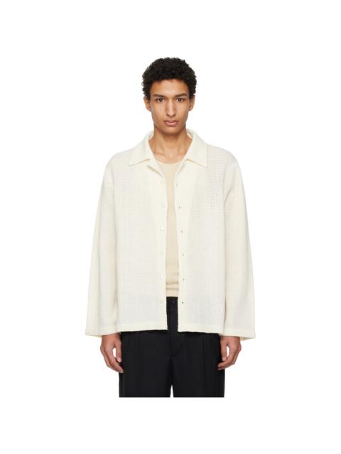 Off-White Long-Sleeved Textured Shirt