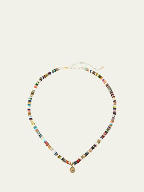 14k Evil Eye Diamond Coin Necklace