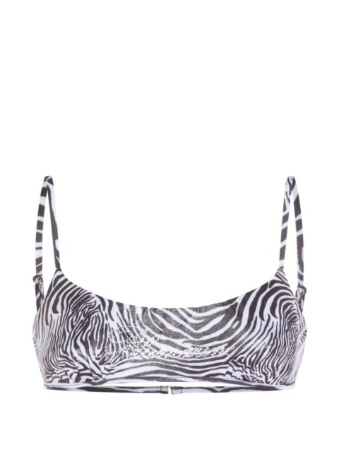 zebra-print bikini top