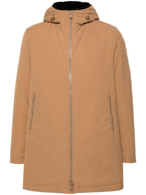 hooded zip-up parka