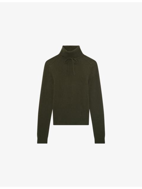 Turtleneck Brand-Embroidered Cashmere-Blend Jumper