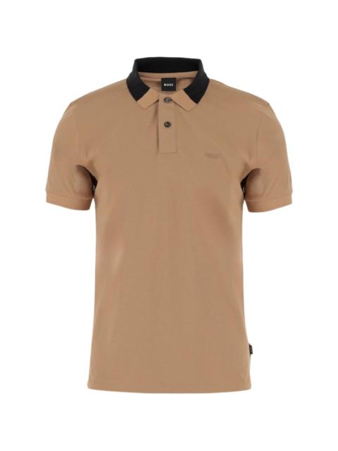 contrast-collar polo shirt