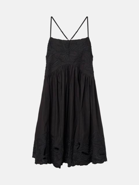 Embroidered cotton poplin minidress