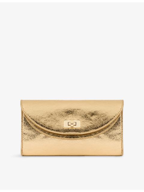 Mambo Metallic-Leather Clutch Bag