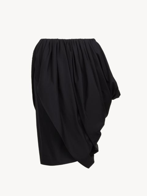 KNEE-LENGTH WRAP SKIRT IN COTTON POPLIN