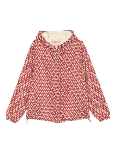 geometric-pattern hooded jacket