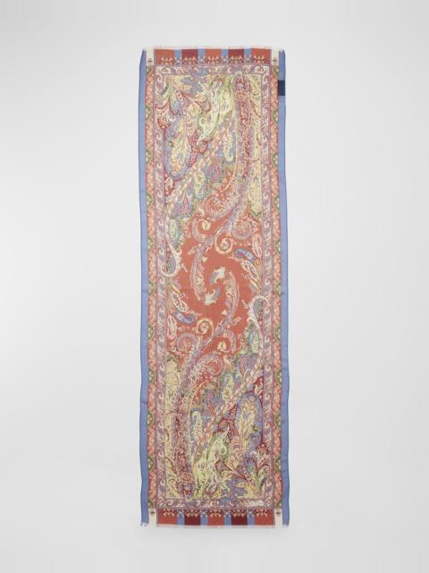 Paisley & Floral Sheer Silk Scarf