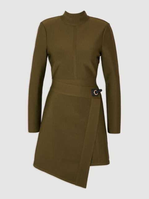 Figure Form Bandage Asymmetric Knit Mini Dress