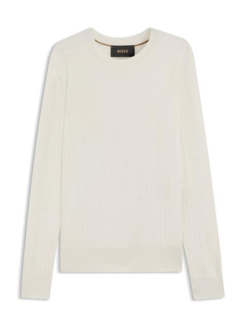 SILK SWEATER WITH PRINCE OF WALES CHECK STRUCTURE