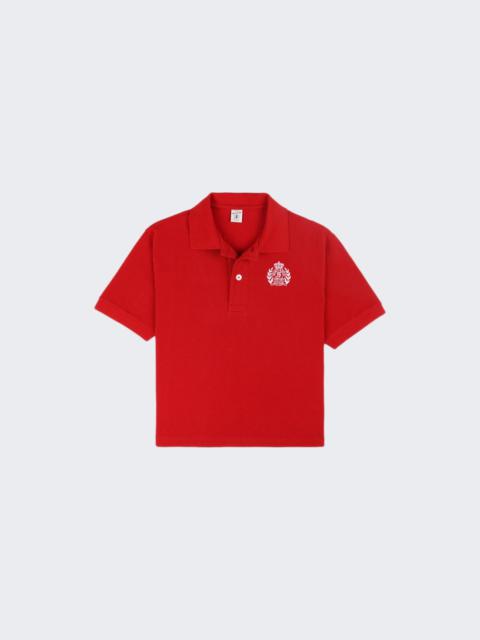 H&w Crest Pique Polo Shirt Ruby