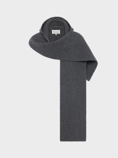 Wool hooded scarf