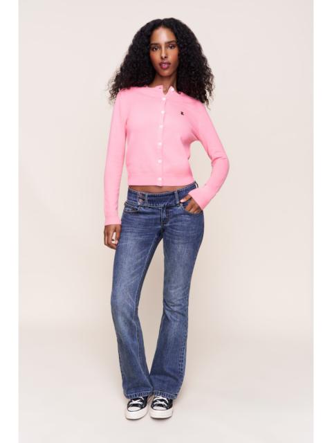 MALIA LOW RISE BELTED FLARE DENIM