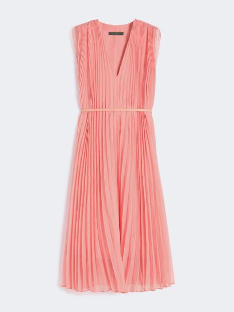 Plissé-pleated chiffon dress - PINK